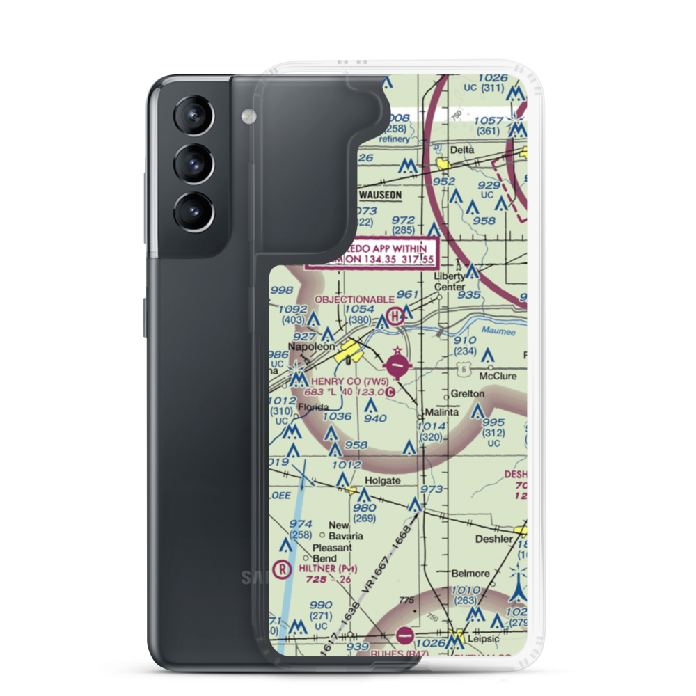Henry County Airport (7W5) VFR Sectional Samsung Case Samsung Galaxy S21 model shown