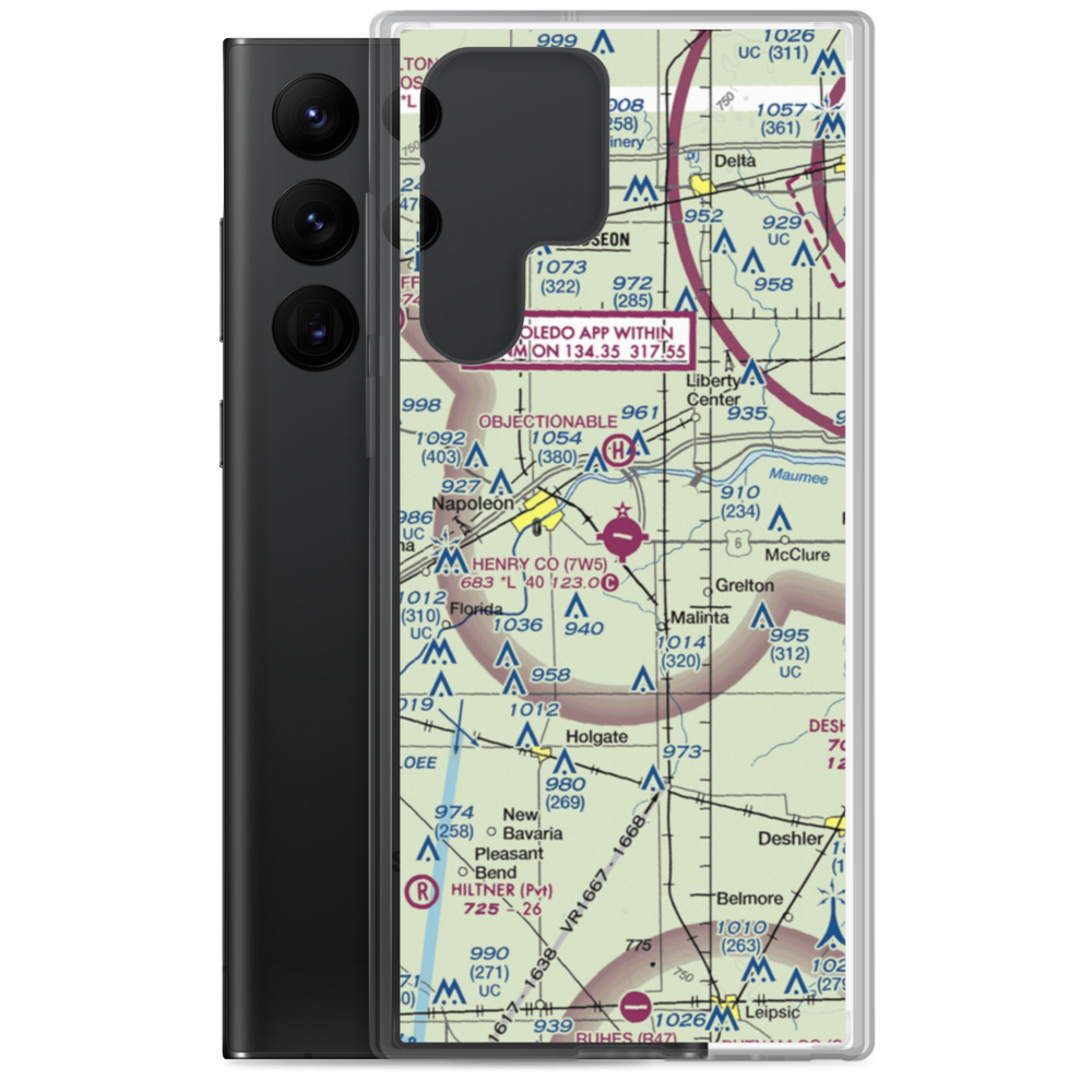 Henry County Airport (7W5) VFR Sectional Samsung Case Samsung Galaxy S22 Ultra model shown