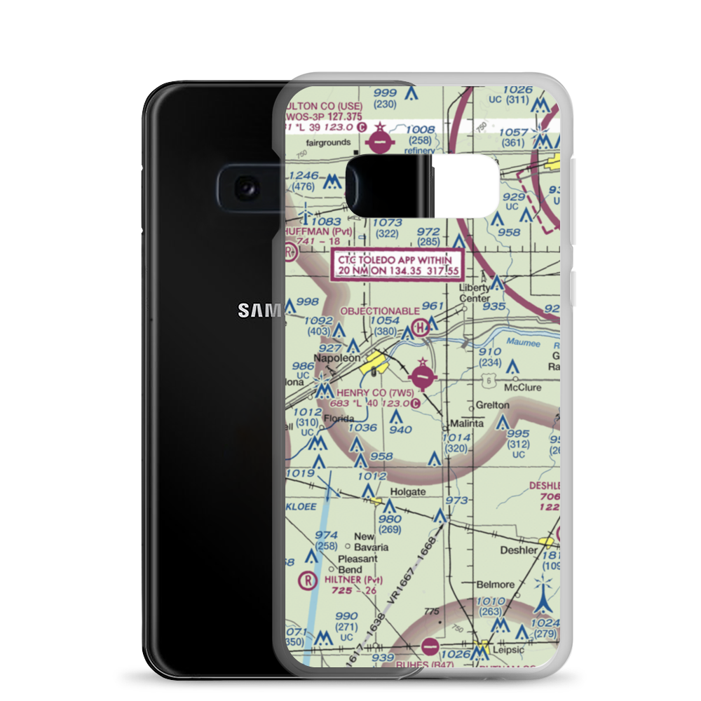 Henry County Airport (7W5) VFR Sectional Samsung Case Samsung Galaxy S10e model shown