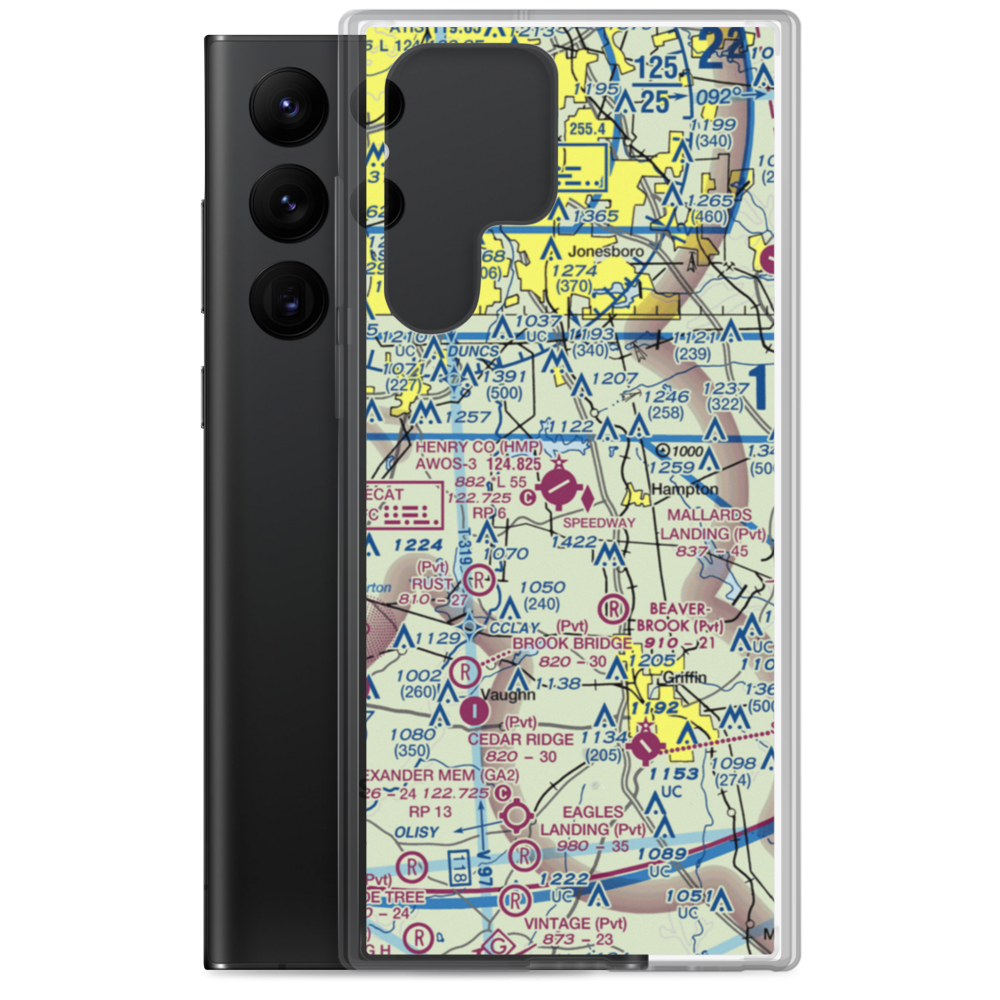 Henry County Airport (HMP) VFR Sectional Samsung Case Samsung Galaxy S22 Ultra model shown