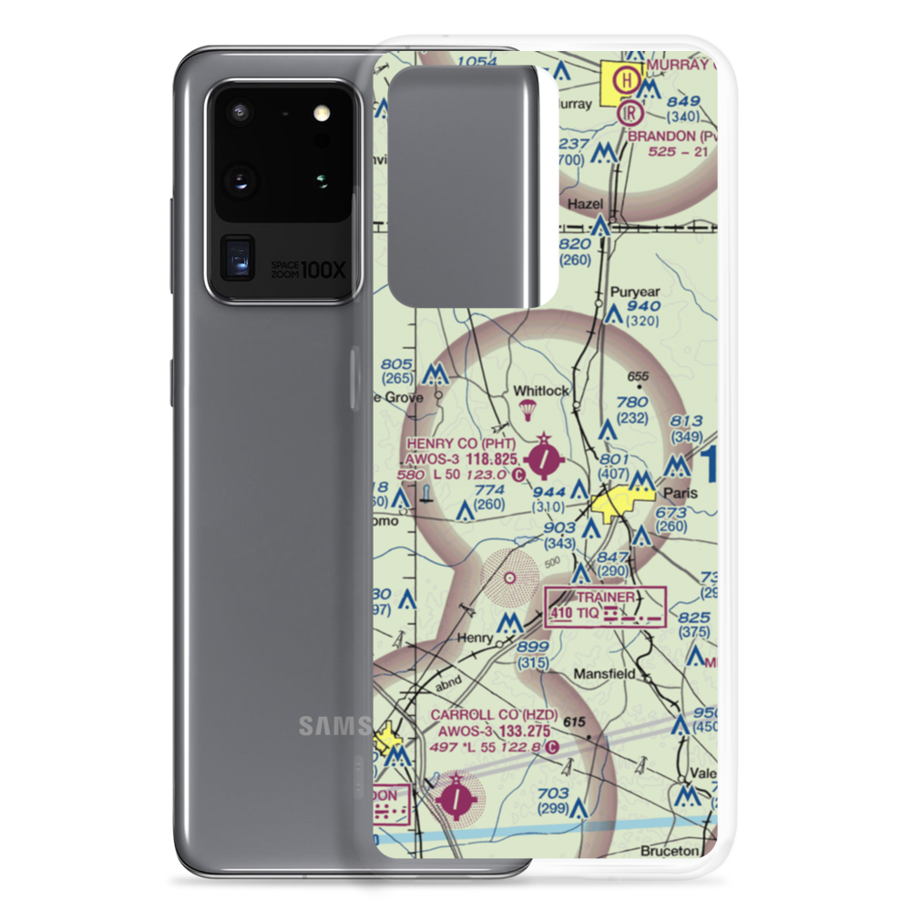 Henry County Airport (PHT) VFR Sectional Samsung Case Samsung Galaxy S20 Ultra model shown