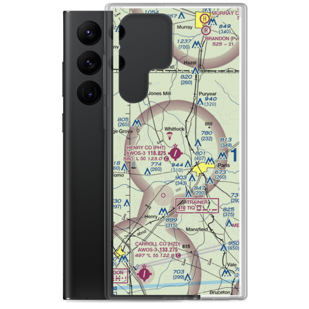 Henry County Airport (PHT) VFR Sectional Samsung Case Samsung Galaxy S22 Ultra model shown