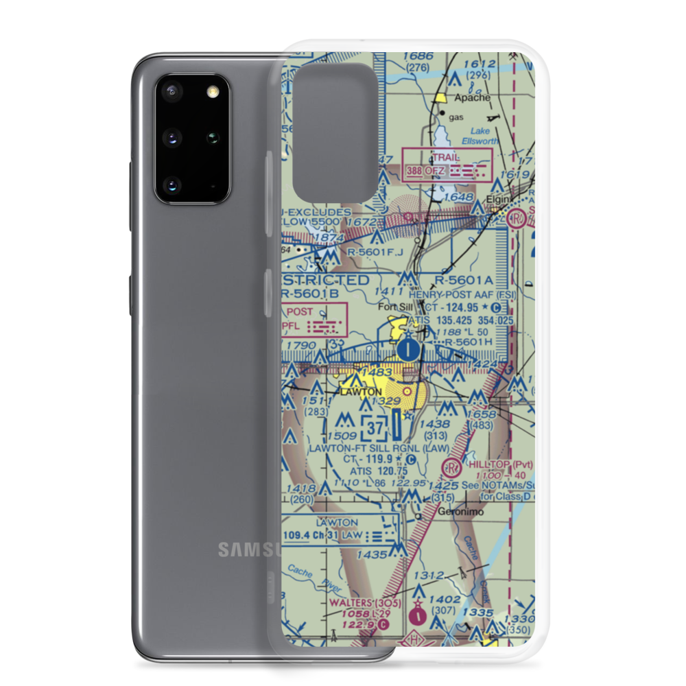 Henry Post Army Air Field (Fort Sill) (FSI) VFR Sectional Samsung Case Samsung Galaxy S20 Plus model shown