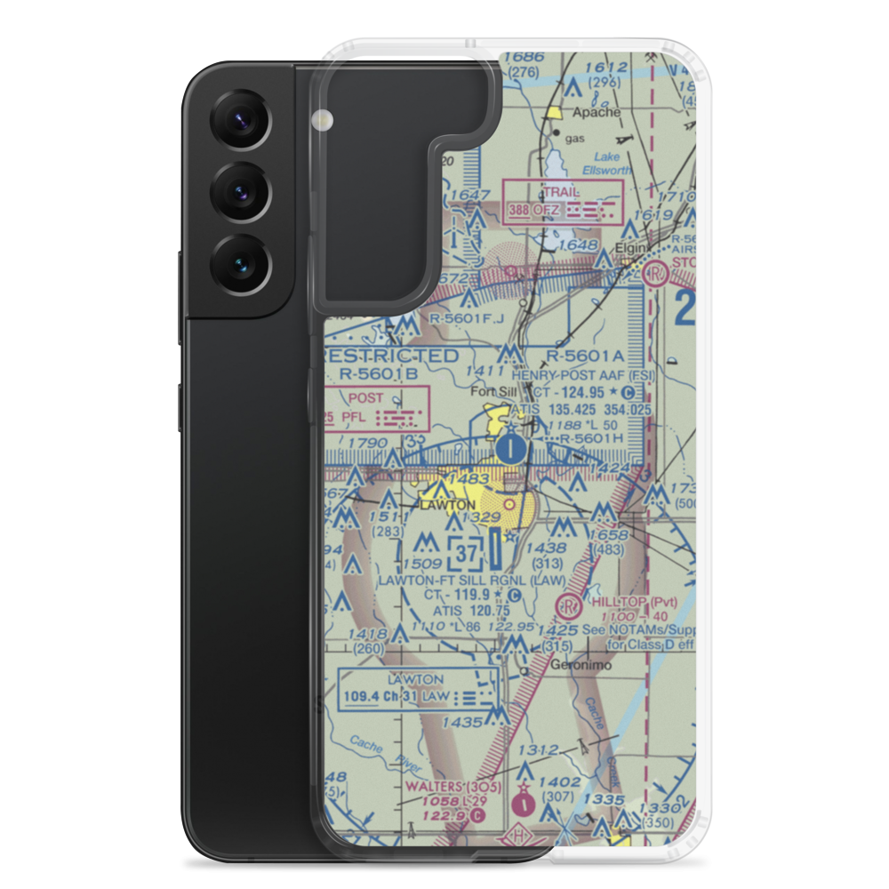 Henry Post Army Air Field (Fort Sill) (FSI) VFR Sectional Samsung Case Samsung Galaxy S22 Plus model shown