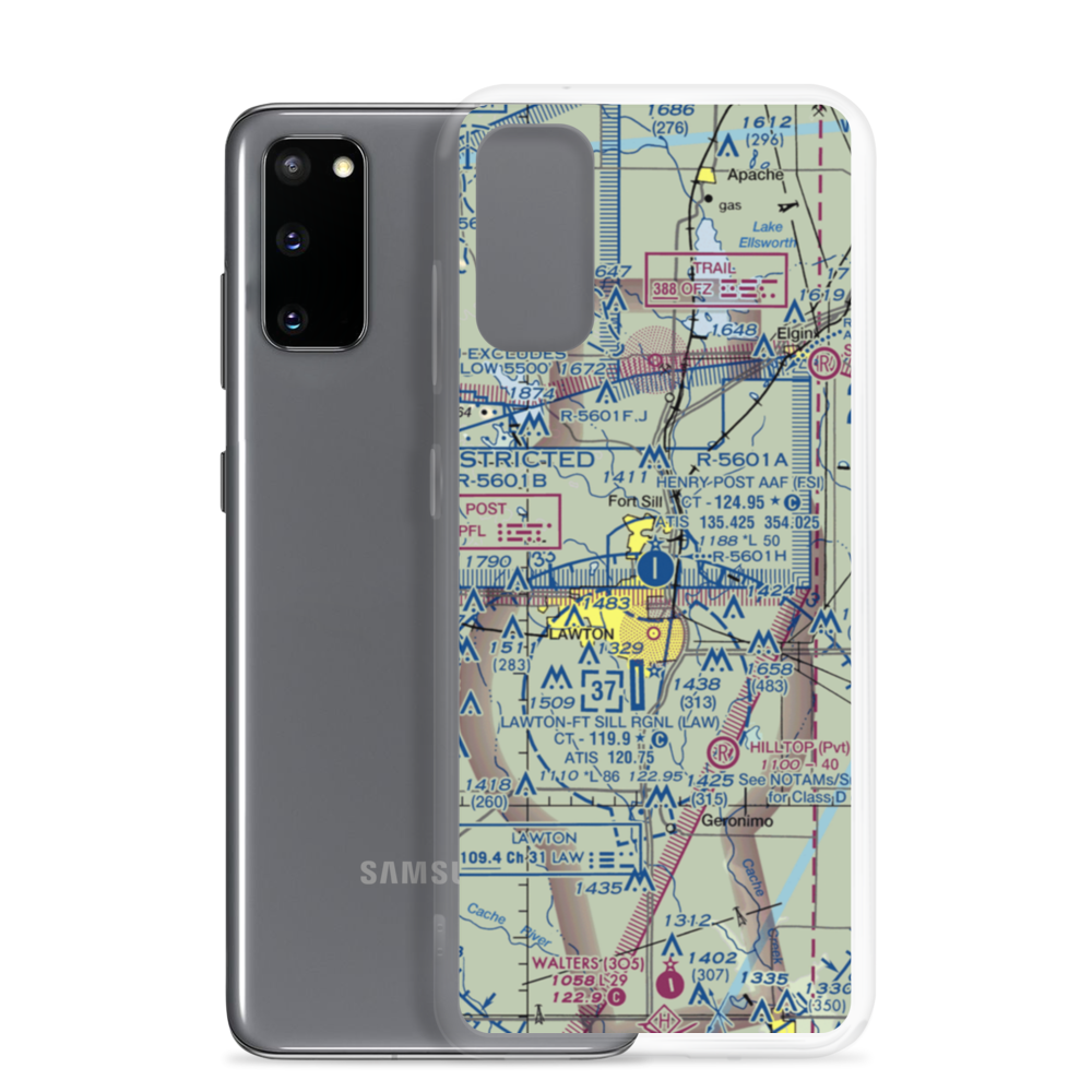 Henry Post Army Air Field (Fort Sill) (FSI) VFR Sectional Samsung Case Samsung Galaxy S20 model shown