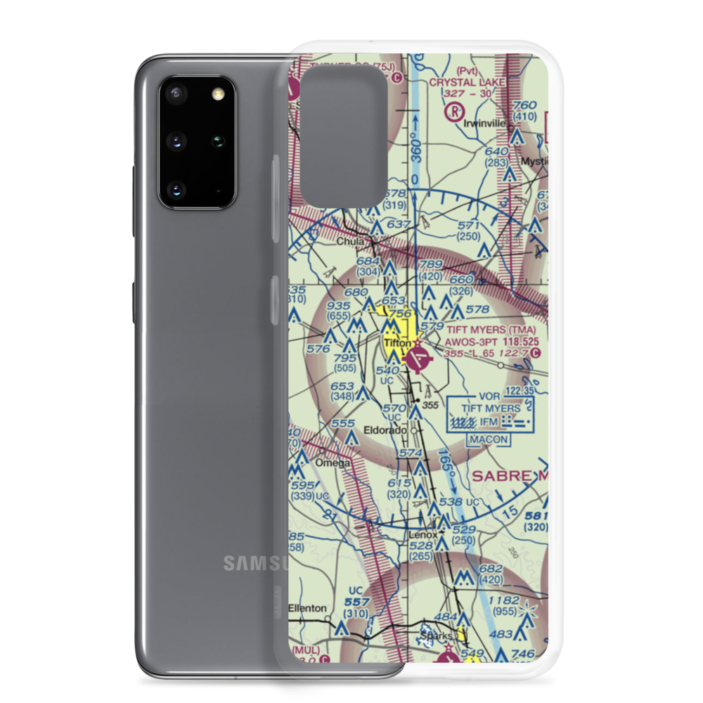 Henry Tift Myers Airport (TMA) VFR Sectional Samsung Case Samsung Galaxy S20 Plus model shown