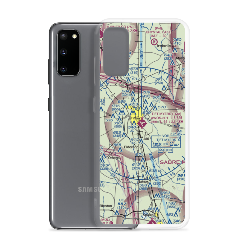 Henry Tift Myers Airport (TMA) VFR Sectional Samsung Case Samsung Galaxy S20 model shown