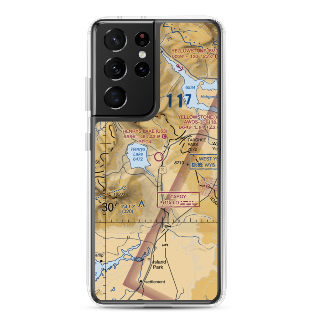 Henry's Lake Airport (U53) VFR Sectional Samsung Case Samsung Galaxy S21 Ultra model shown