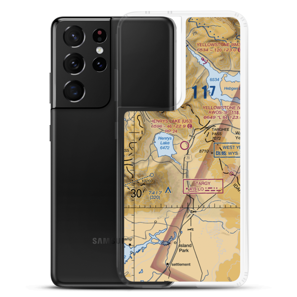 Henry's Lake Airport (U53) VFR Sectional Samsung Case Samsung Galaxy S21 Ultra model shown