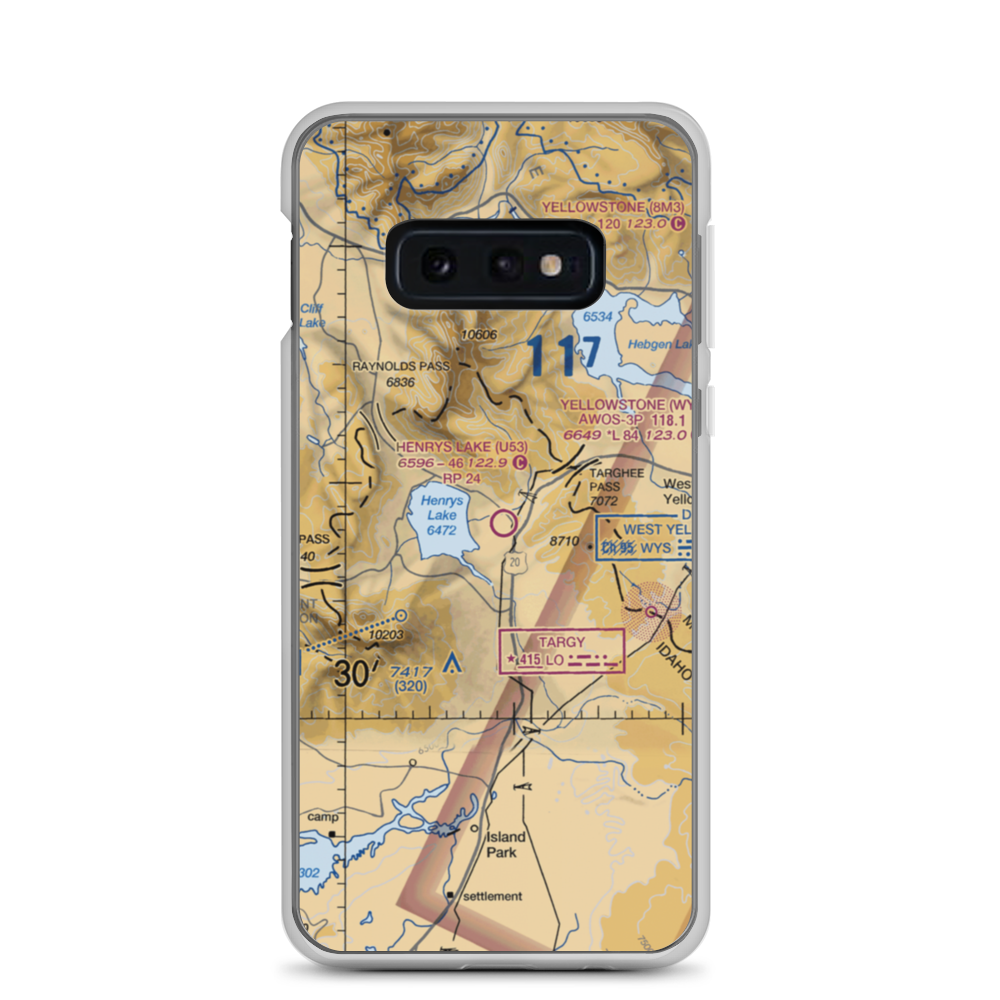 Henry's Lake Airport (U53) VFR Sectional Samsung Case Samsung Galaxy S10e model shown