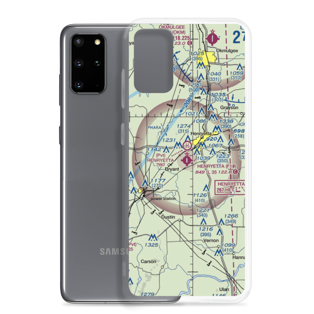 Henryetta Municipal Airport (F10) VFR Sectional Samsung Case Samsung Galaxy S20 Plus model shown