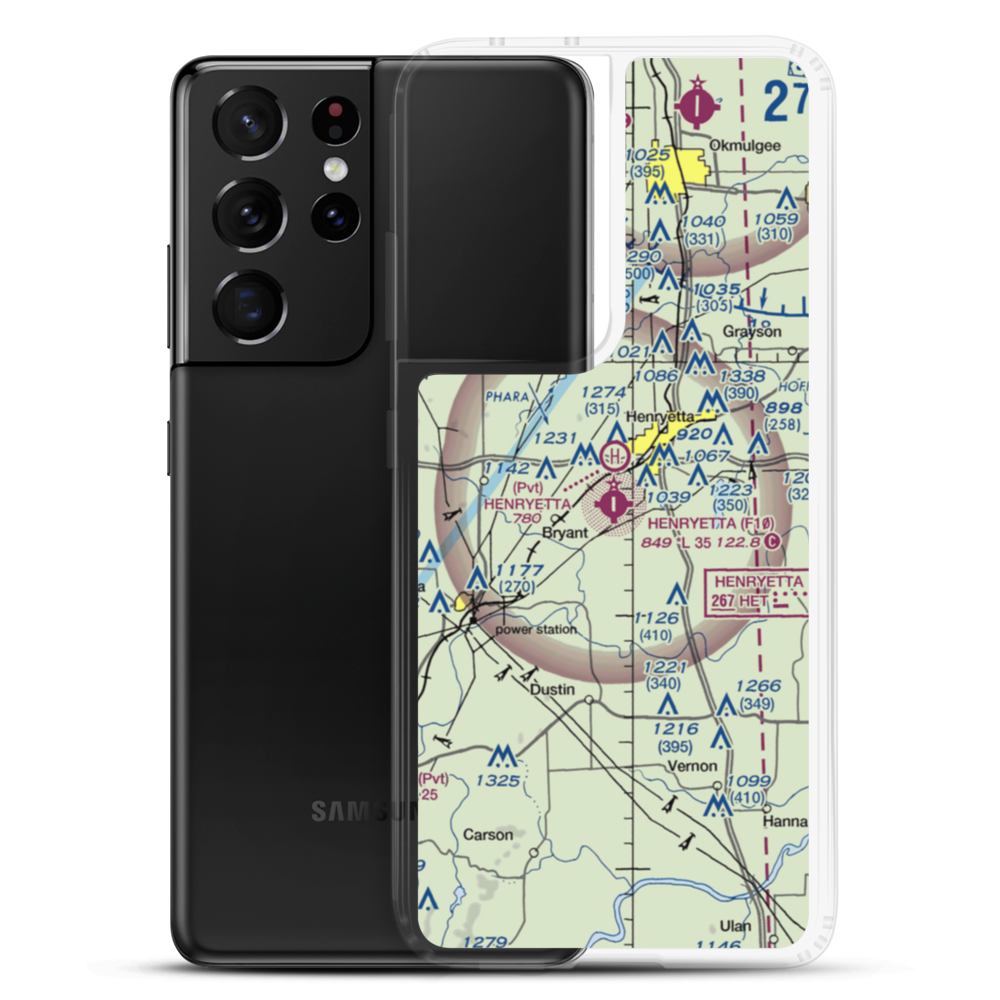 Henryetta Municipal Airport (F10) VFR Sectional Samsung Case Samsung Galaxy S21 Ultra model shown