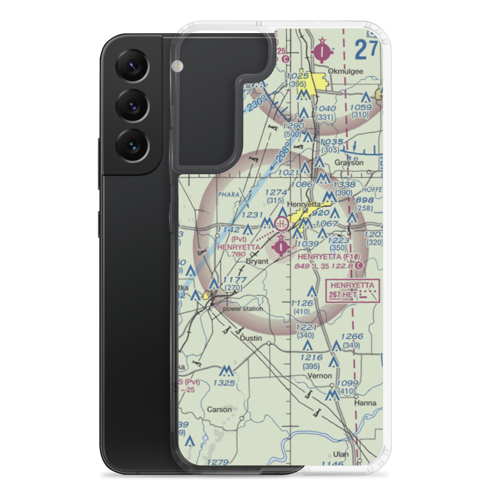 Henryetta Municipal Airport (F10) VFR Sectional Samsung Case Samsung Galaxy S22 Plus model shown