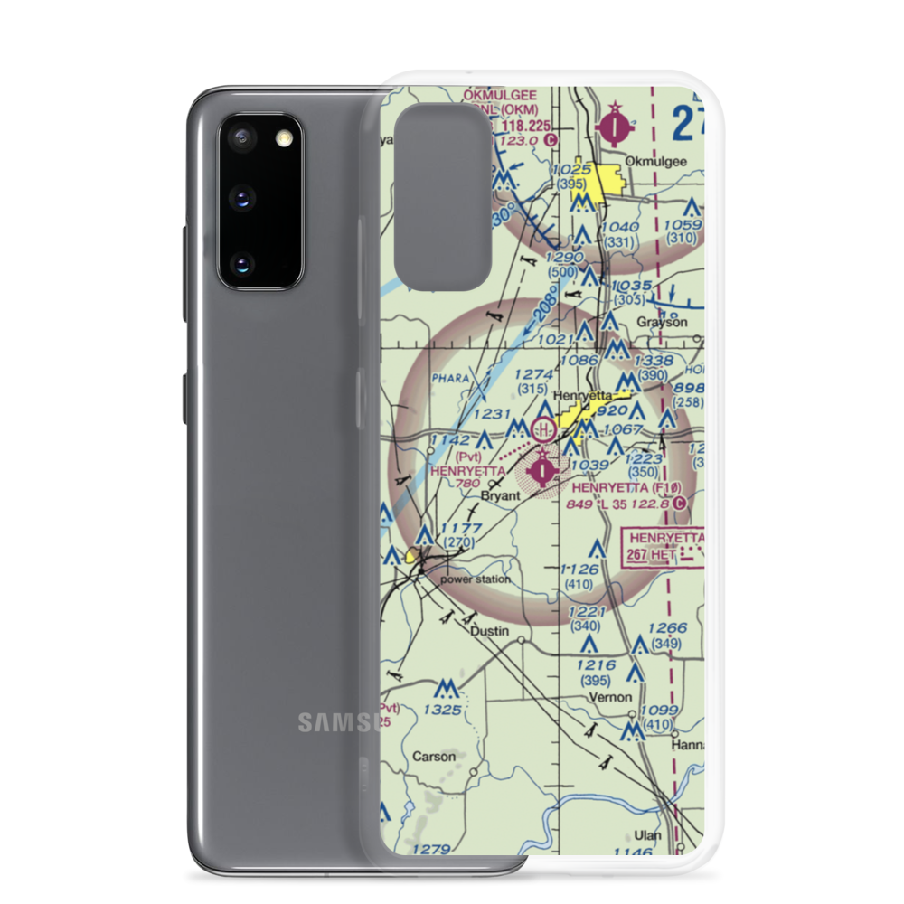 Henryetta Municipal Airport (F10) VFR Sectional Samsung Case Samsung Galaxy S20 model shown