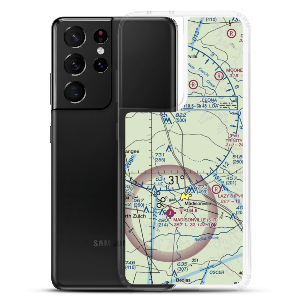 Hensarling Airport (47TS) VFR Sectional Samsung Case Samsung Galaxy S21 Ultra model shown