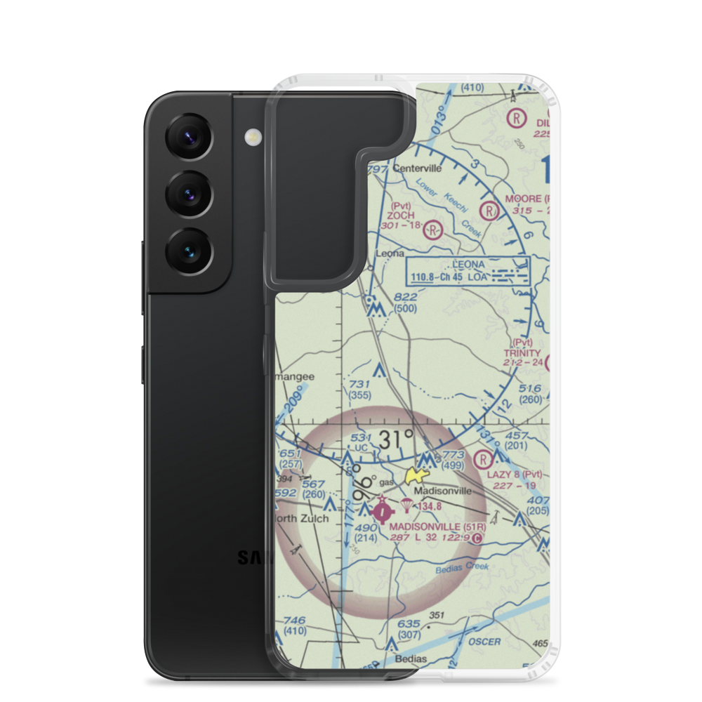Hensarling Airport (47TS) VFR Sectional Samsung Case Samsung Galaxy S22 model shown