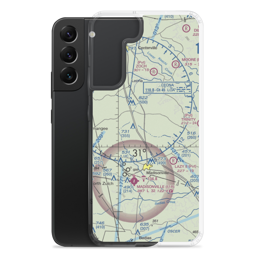 Hensarling Airport (47TS) VFR Sectional Samsung Case Samsung Galaxy S22 Plus model shown