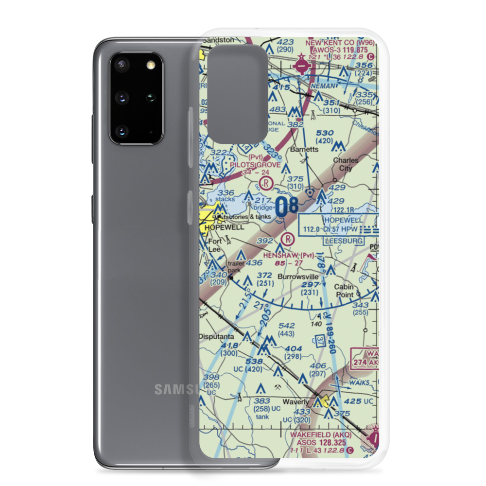 Henshaw Airport (VG42) VFR Sectional Samsung Case Samsung Galaxy S20 Plus model shown