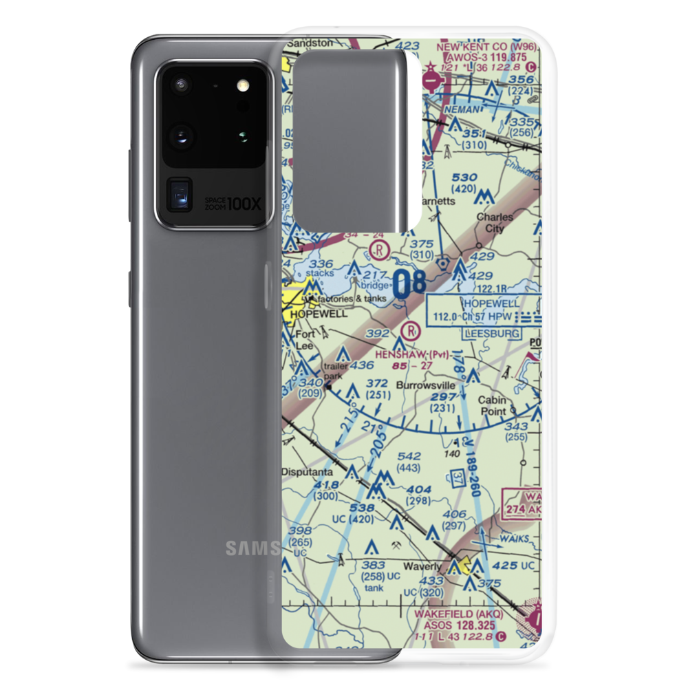 Henshaw Airport (VG42) VFR Sectional Samsung Case Samsung Galaxy S20 Ultra model shown