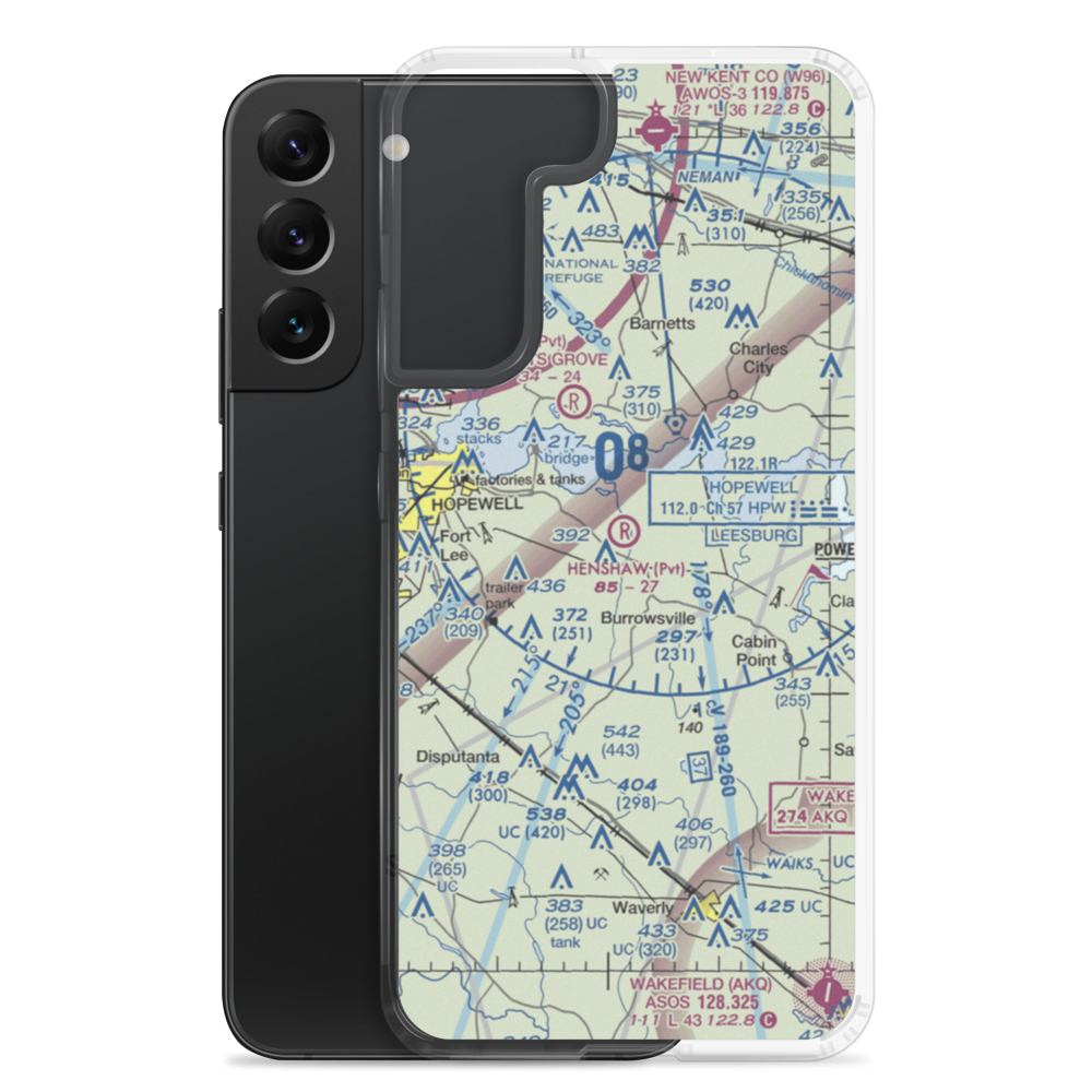 Henshaw Airport (VG42) VFR Sectional Samsung Case Samsung Galaxy S22 Plus model shown