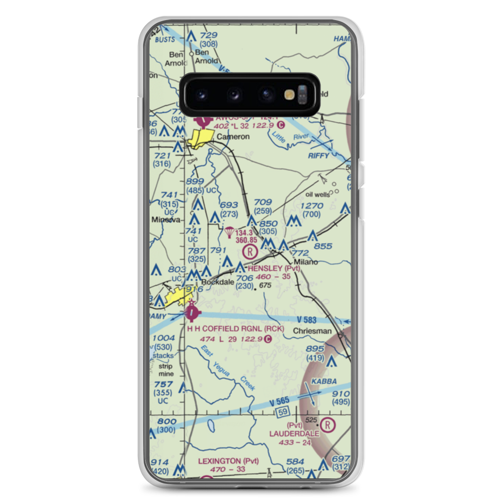 Hensley Ranch Airport (XS17) VFR Sectional Samsung Case Samsung Galaxy S10+ model shown