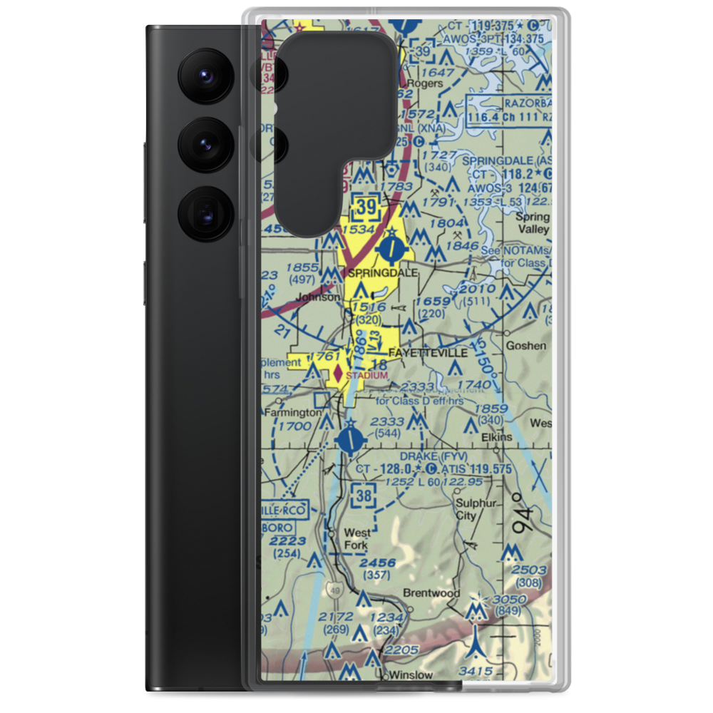 Henson Farm Airport (AR35) VFR Sectional Samsung Case Samsung Galaxy S22 Ultra model shown