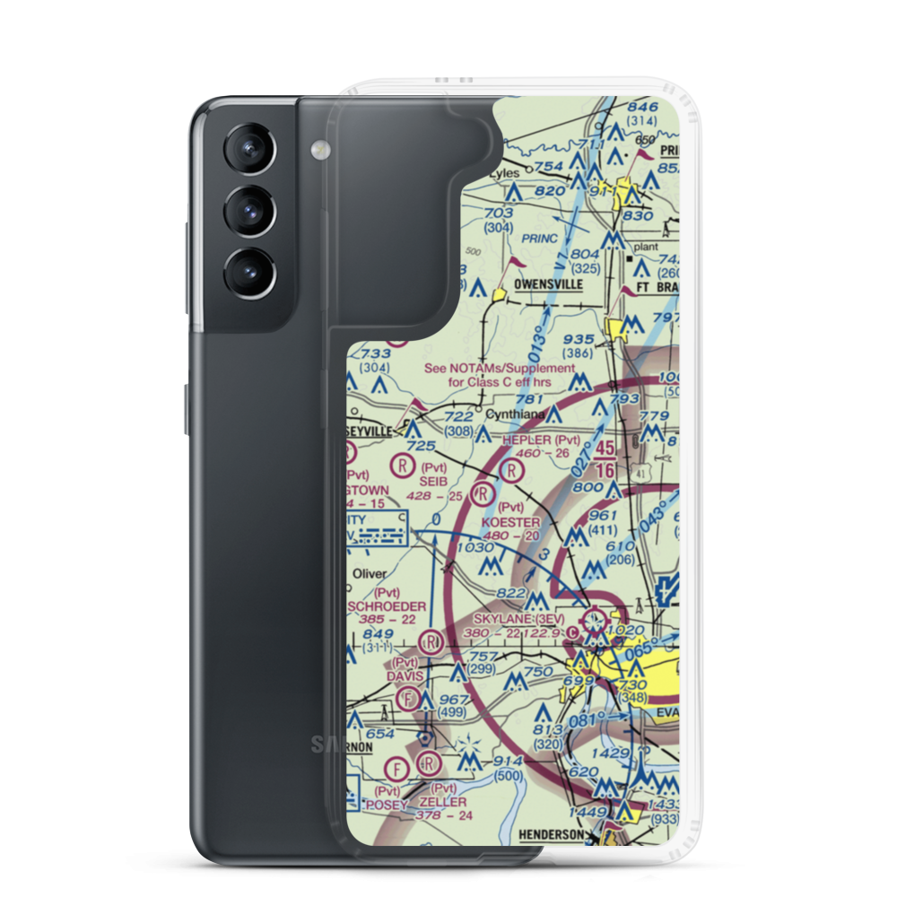 Hepler Airport (43IN) VFR Sectional Samsung Case Samsung Galaxy S21 model shown