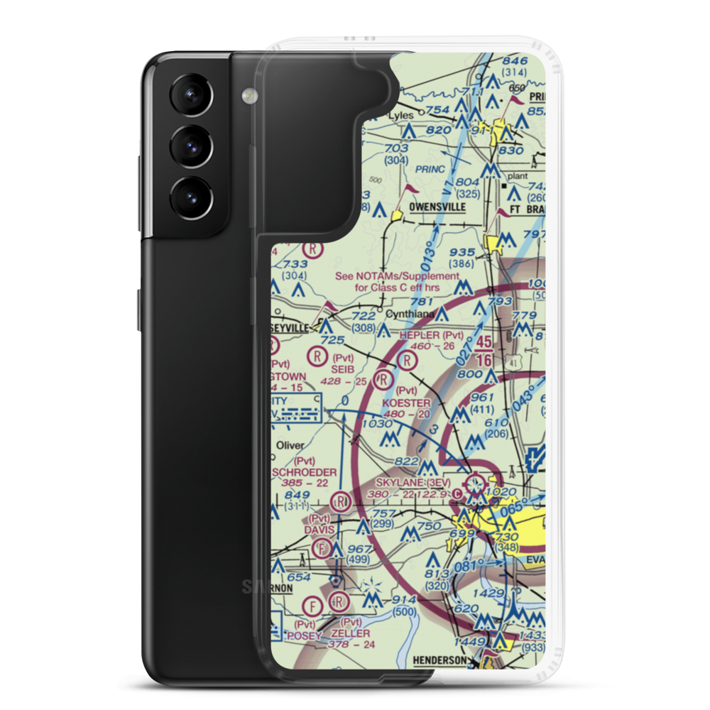 Hepler Airport (43IN) VFR Sectional Samsung Case Samsung Galaxy S21 Plus model shown
