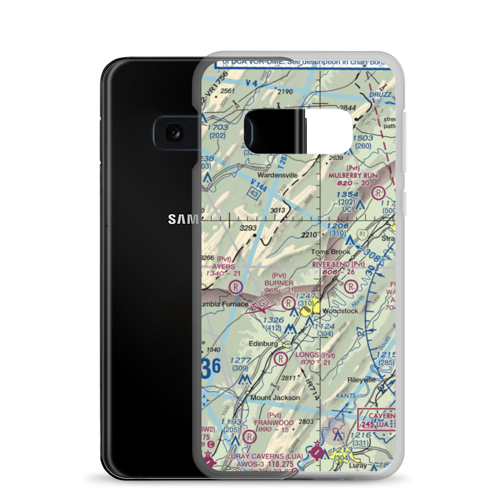 Hepner Airport (4VA4) VFR Sectional Samsung Case Samsung Galaxy S10e model shown