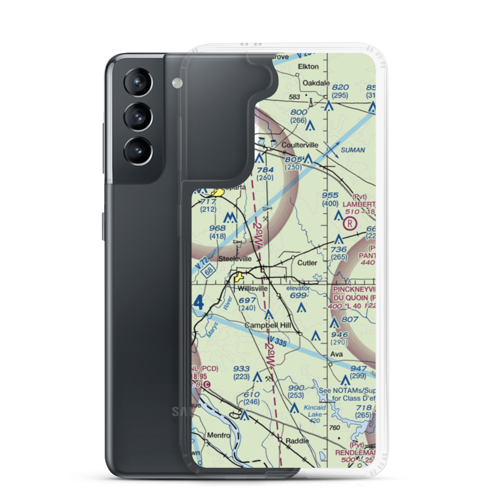 Hepp Airport (9LL2) VFR Sectional Samsung Case Samsung Galaxy S21 model shown