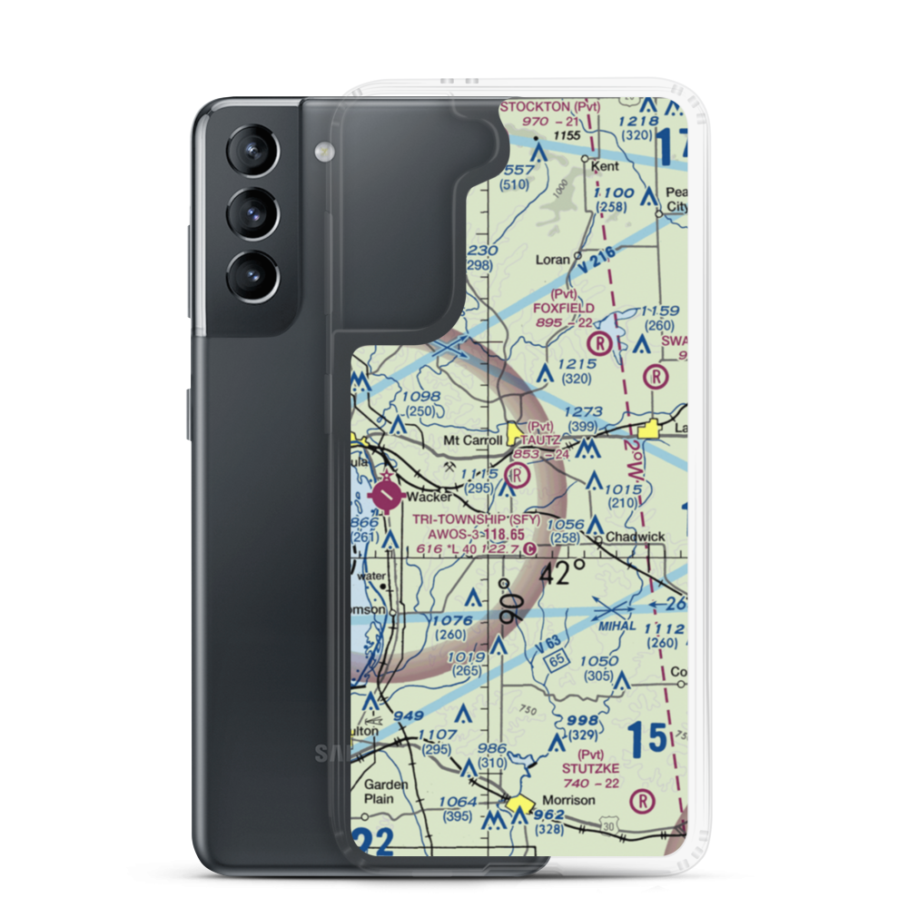 Herb Tautz Airport (LL07) VFR Sectional Samsung Case Samsung Galaxy S21 model shown
