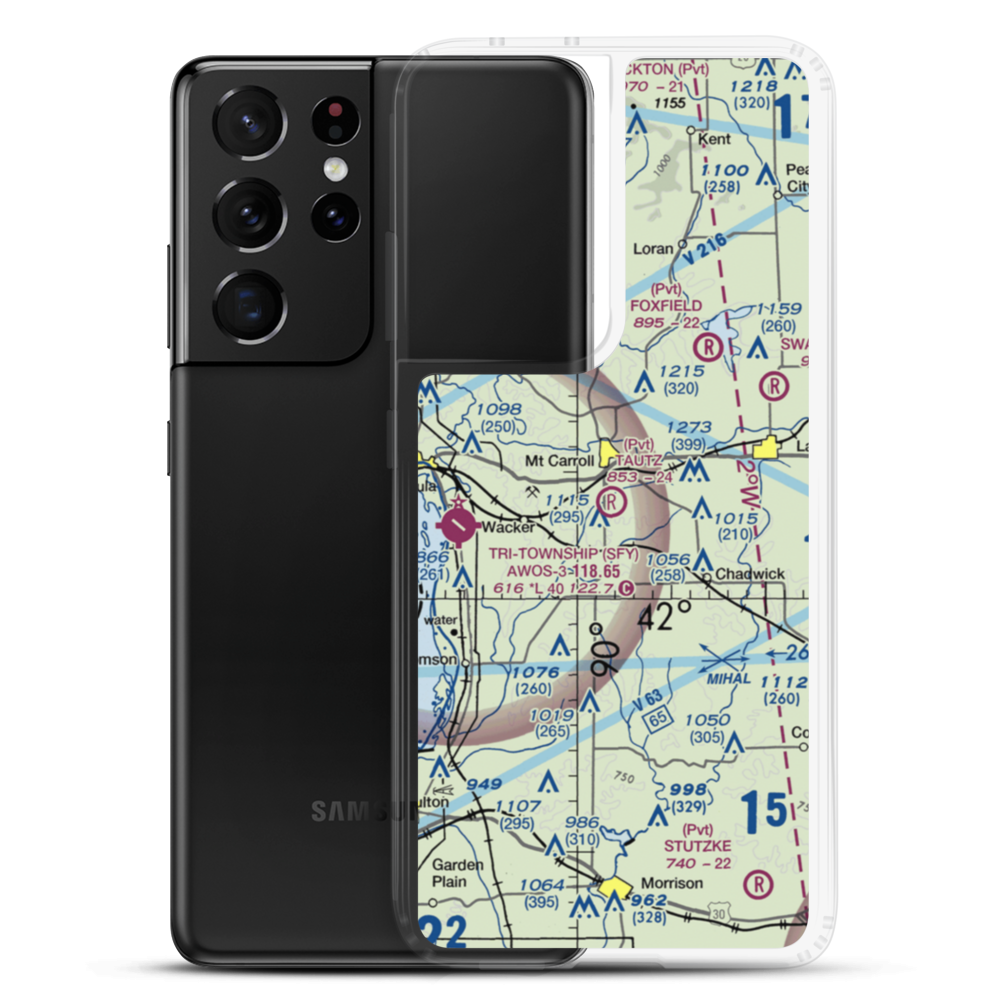 Herb Tautz Airport (LL07) VFR Sectional Samsung Case Samsung Galaxy S21 Ultra model shown