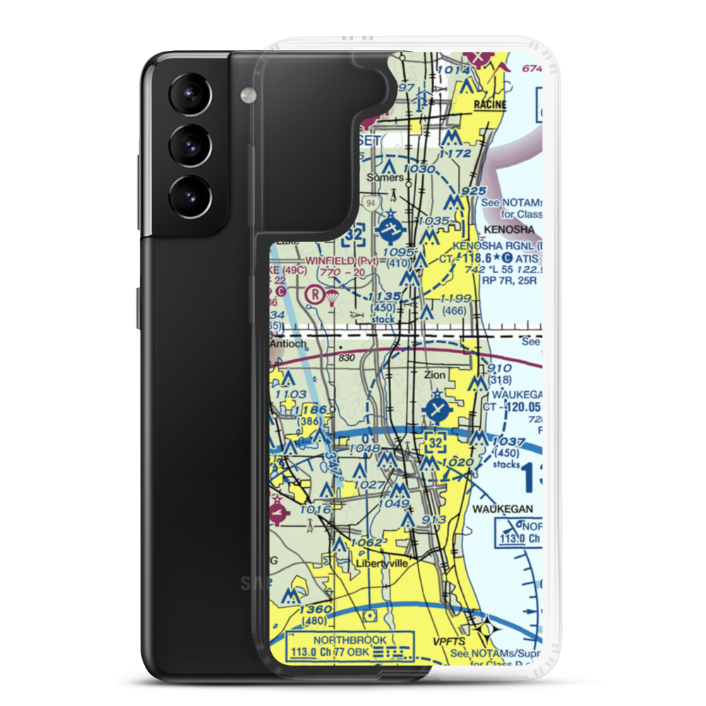 Herbert C. Maas Airport (IL02) VFR Sectional Samsung Case Samsung Galaxy S21 Plus model shown