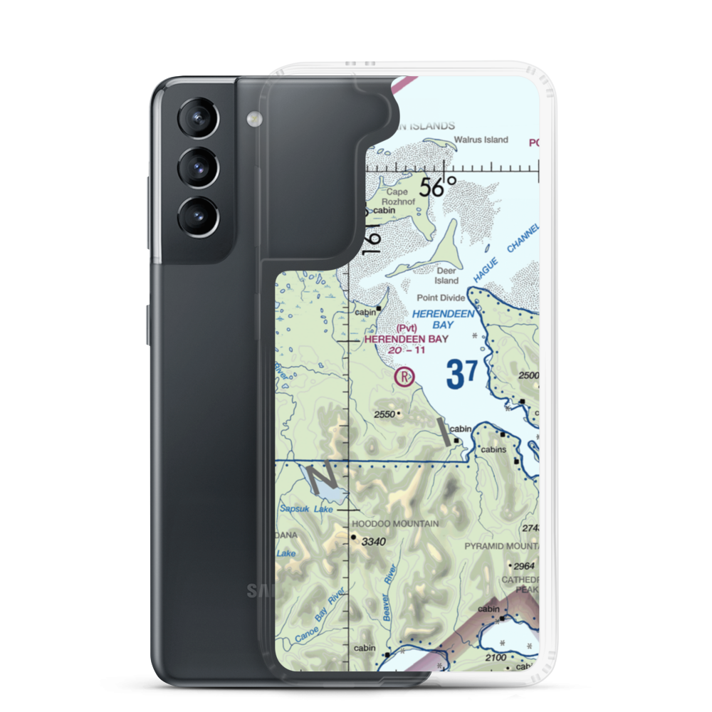 Herendeen Bay Airport (AK33) VFR Sectional Samsung Case Samsung Galaxy S21 model shown