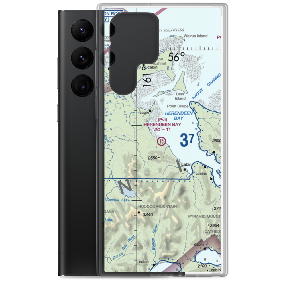 Herendeen Bay Airport (AK33) VFR Sectional Samsung Case Samsung Galaxy S22 Ultra model shown