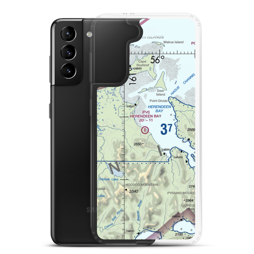 Herendeen Bay Airport (HED) VFR Sectional Samsung Case Samsung Galaxy S21 Plus model shown
