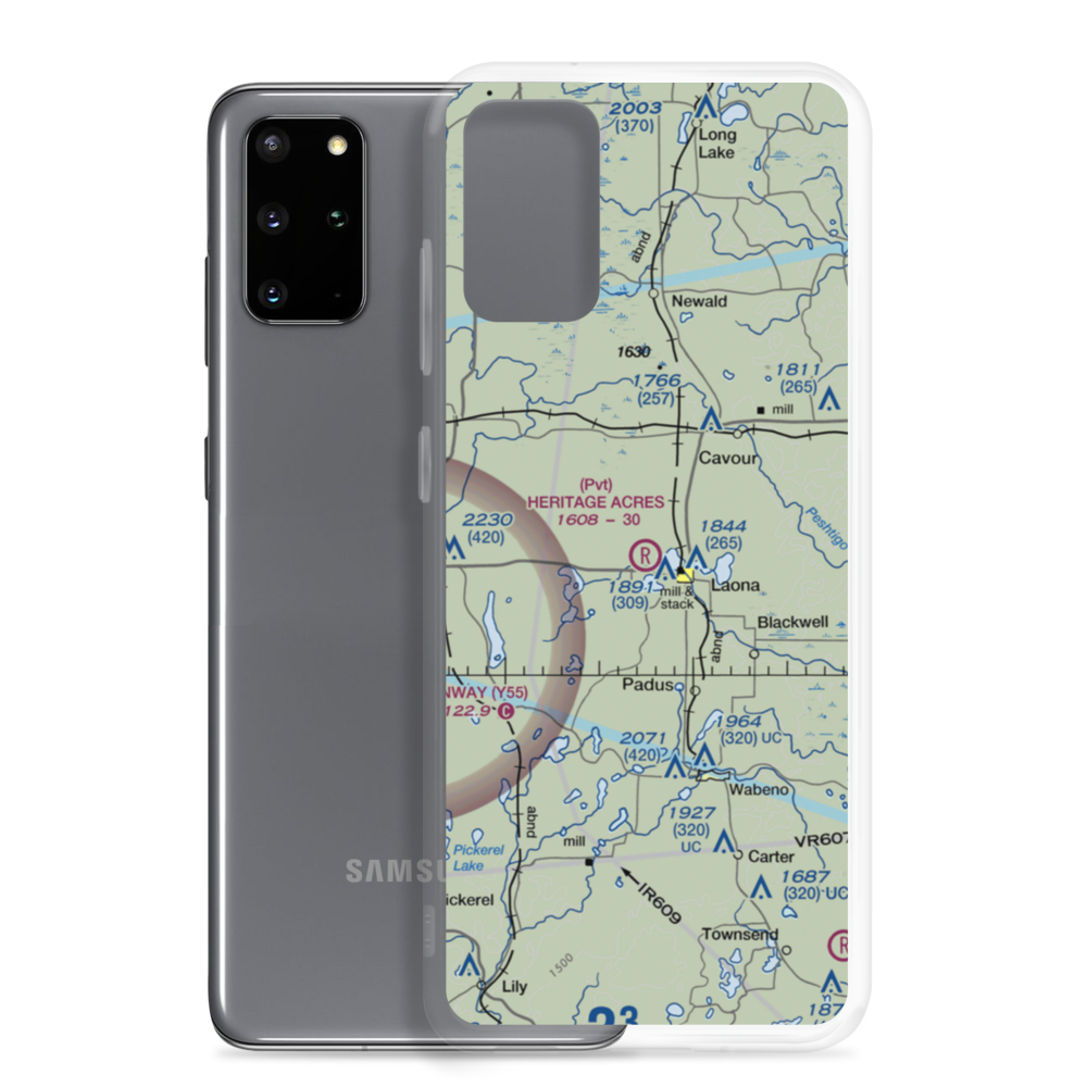Heritage Acres Airport (90WI) VFR Sectional Samsung Case Samsung Galaxy S20 Plus model shown