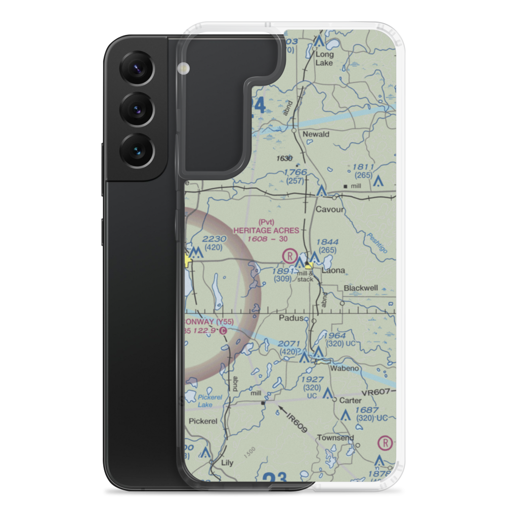 Heritage Acres Airport (90WI) VFR Sectional Samsung Case Samsung Galaxy S22 Plus model shown