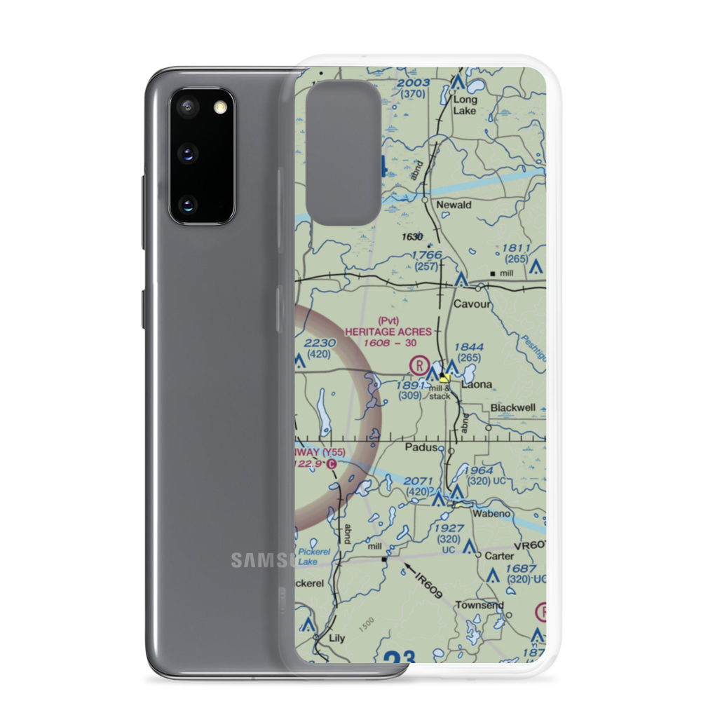 Heritage Acres Airport (90WI) VFR Sectional Samsung Case Samsung Galaxy S20 model shown