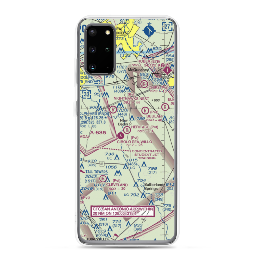 Heritage Airfield (TE86) VFR Sectional Samsung Case Samsung Galaxy S20 Plus model shown