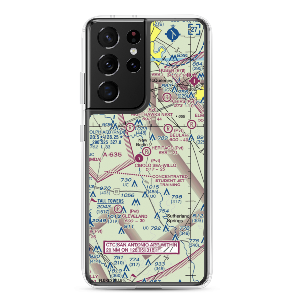 Heritage Airfield (TE86) VFR Sectional Samsung Case Samsung Galaxy S21 Ultra model shown