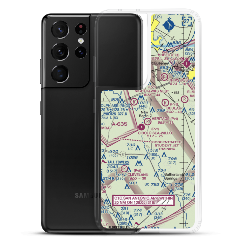 Heritage Airfield (TE86) VFR Sectional Samsung Case Samsung Galaxy S21 Ultra model shown