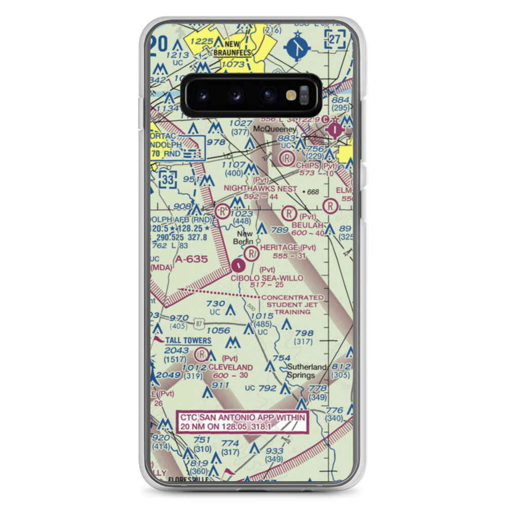 Heritage Airfield (TE86) VFR Sectional Samsung Case Samsung Galaxy S10+ model shown