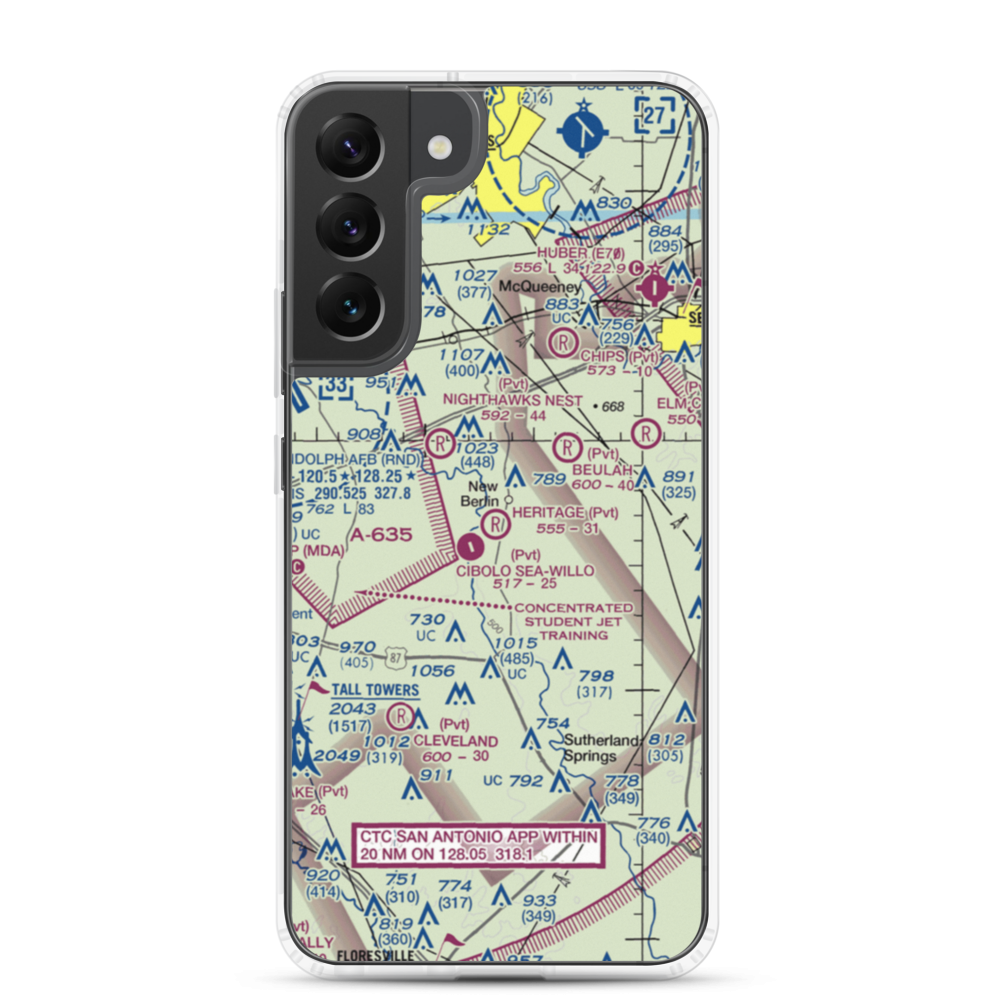 Heritage Airfield (TE86) VFR Sectional Samsung Case Samsung Galaxy S22 Plus model shown