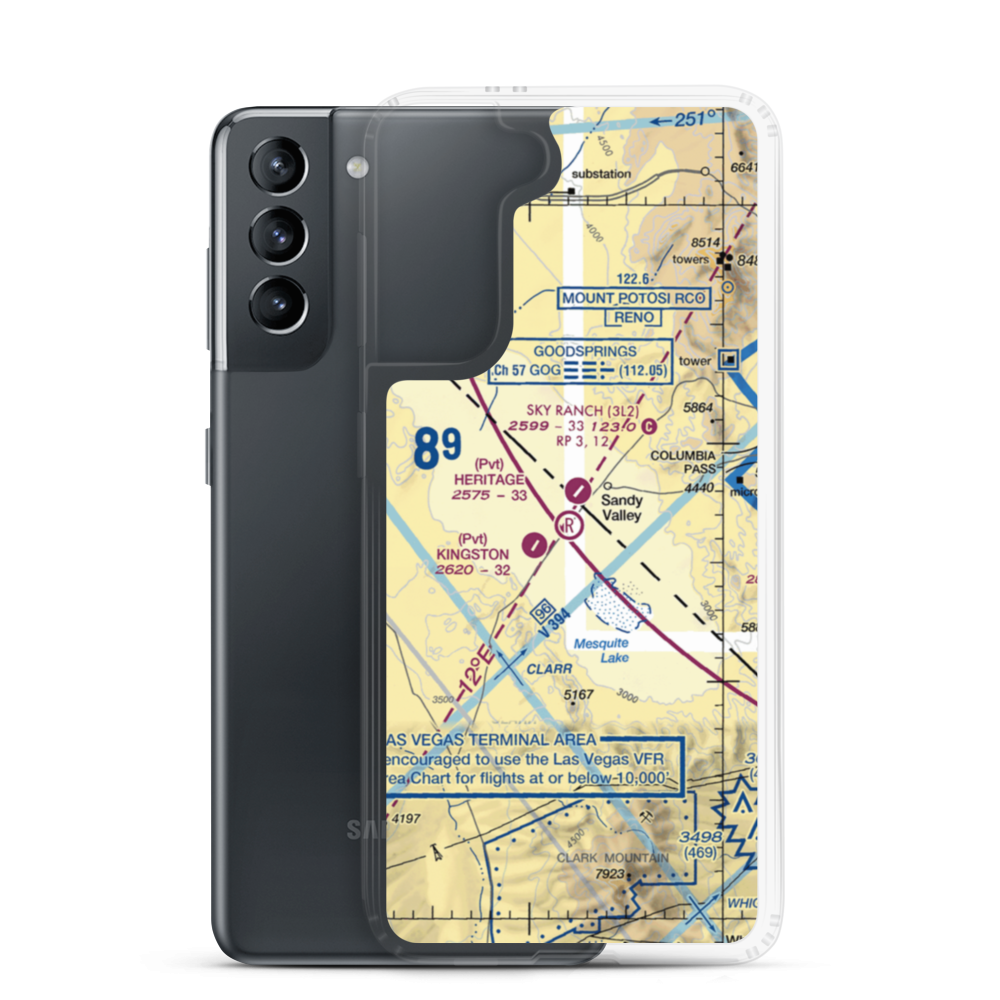 Heritage Airport (NV42) VFR Sectional Samsung Case Samsung Galaxy S21 model shown