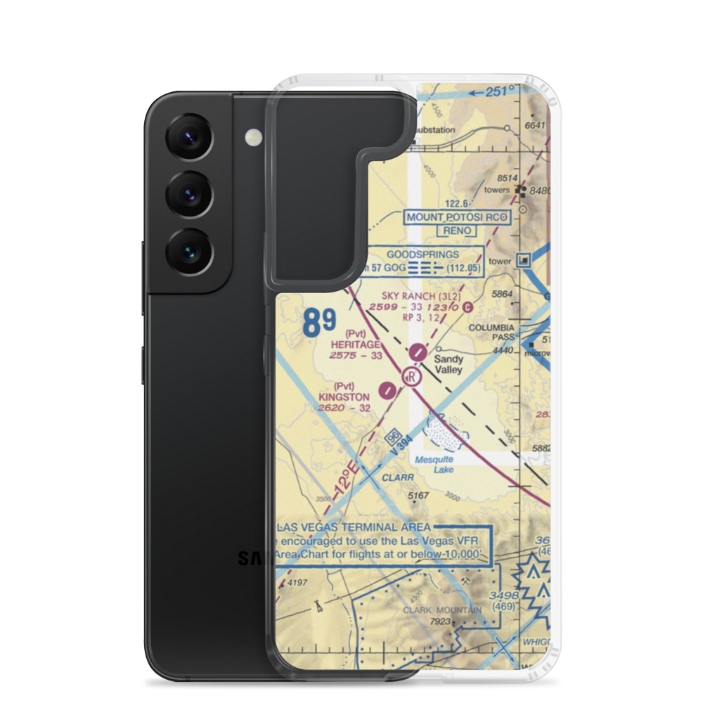 Heritage Airport (NV42) VFR Sectional Samsung Case Samsung Galaxy S22 model shown