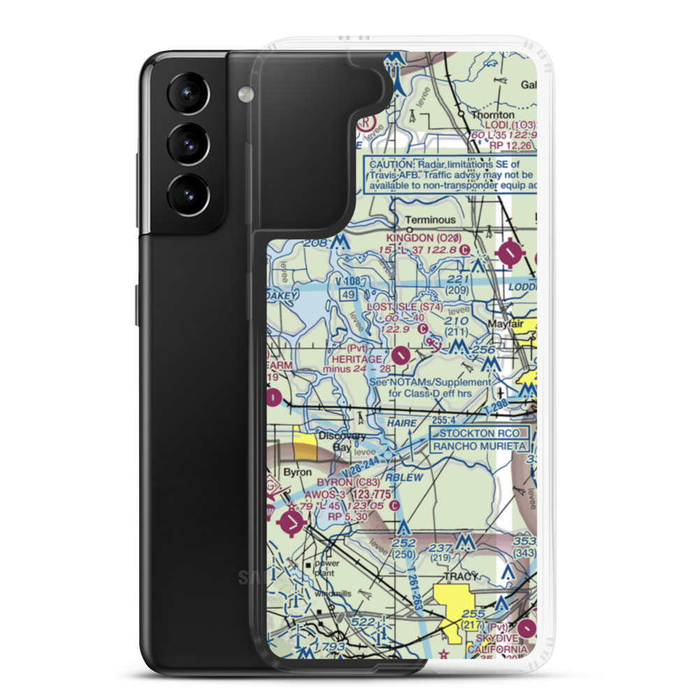 Heritage Field Airport (CN95) VFR Sectional Samsung Case Samsung Galaxy S21 Plus model shown