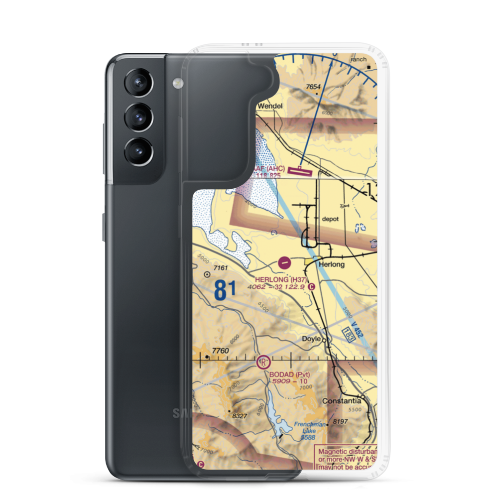 Herlong Airport (H37) VFR Sectional Samsung Case Samsung Galaxy S21 model shown