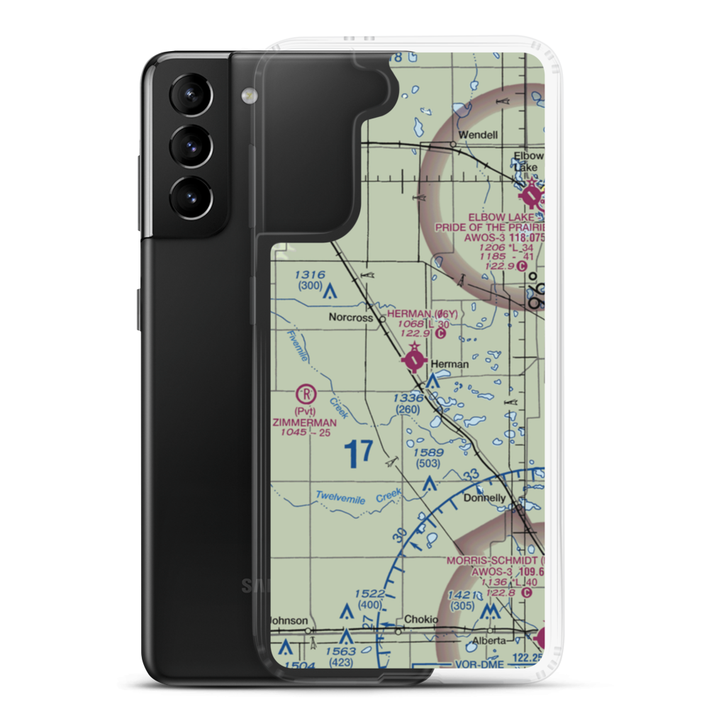 Herman Municipal Airport (06Y) VFR Sectional Samsung Case Samsung Galaxy S21 Plus model shown