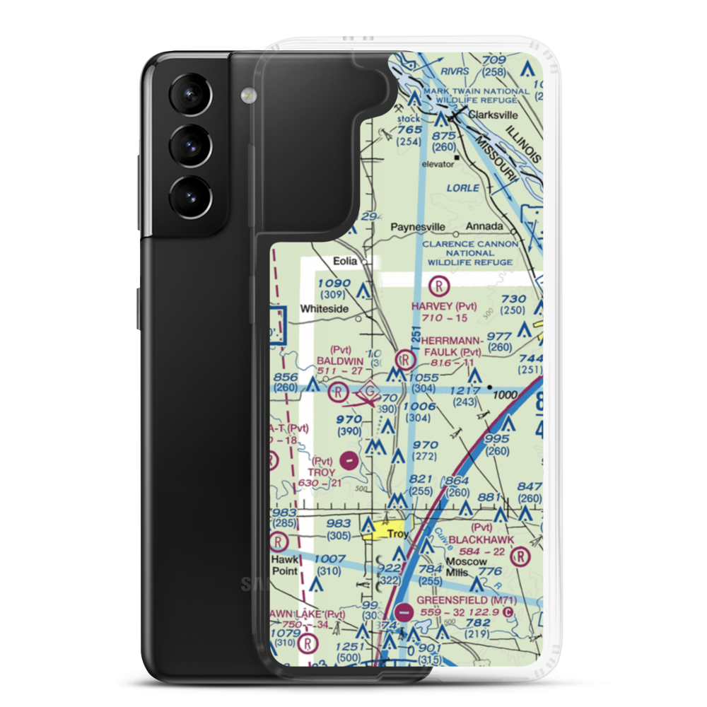 Hermann-Faulk Airfield (54MO) VFR Sectional Samsung Case Samsung Galaxy S21 Plus model shown